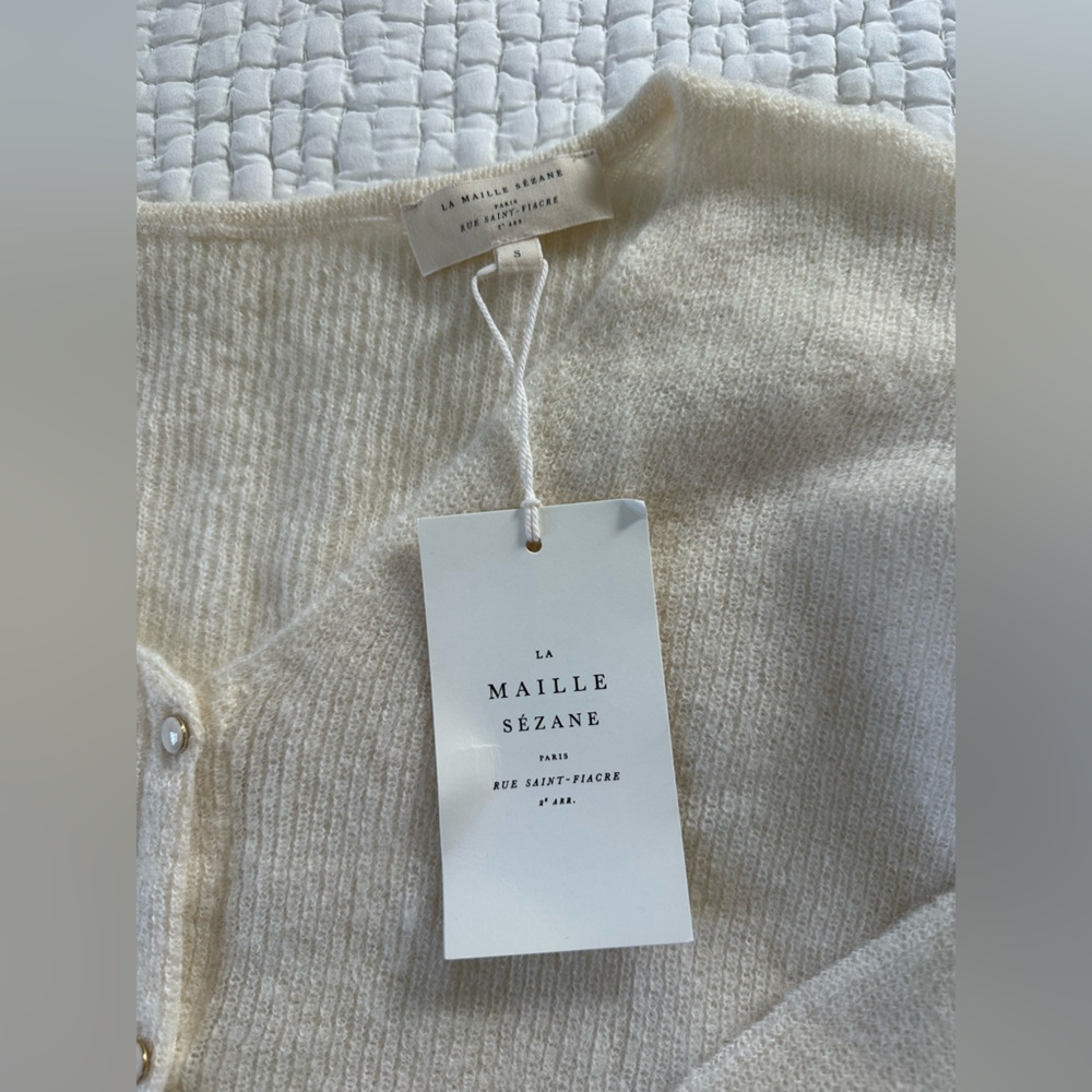 NWT SEZANE BARRY CARDIGAN IN ECRU 🤍🤍 SIZE S - Picture 7 of 12